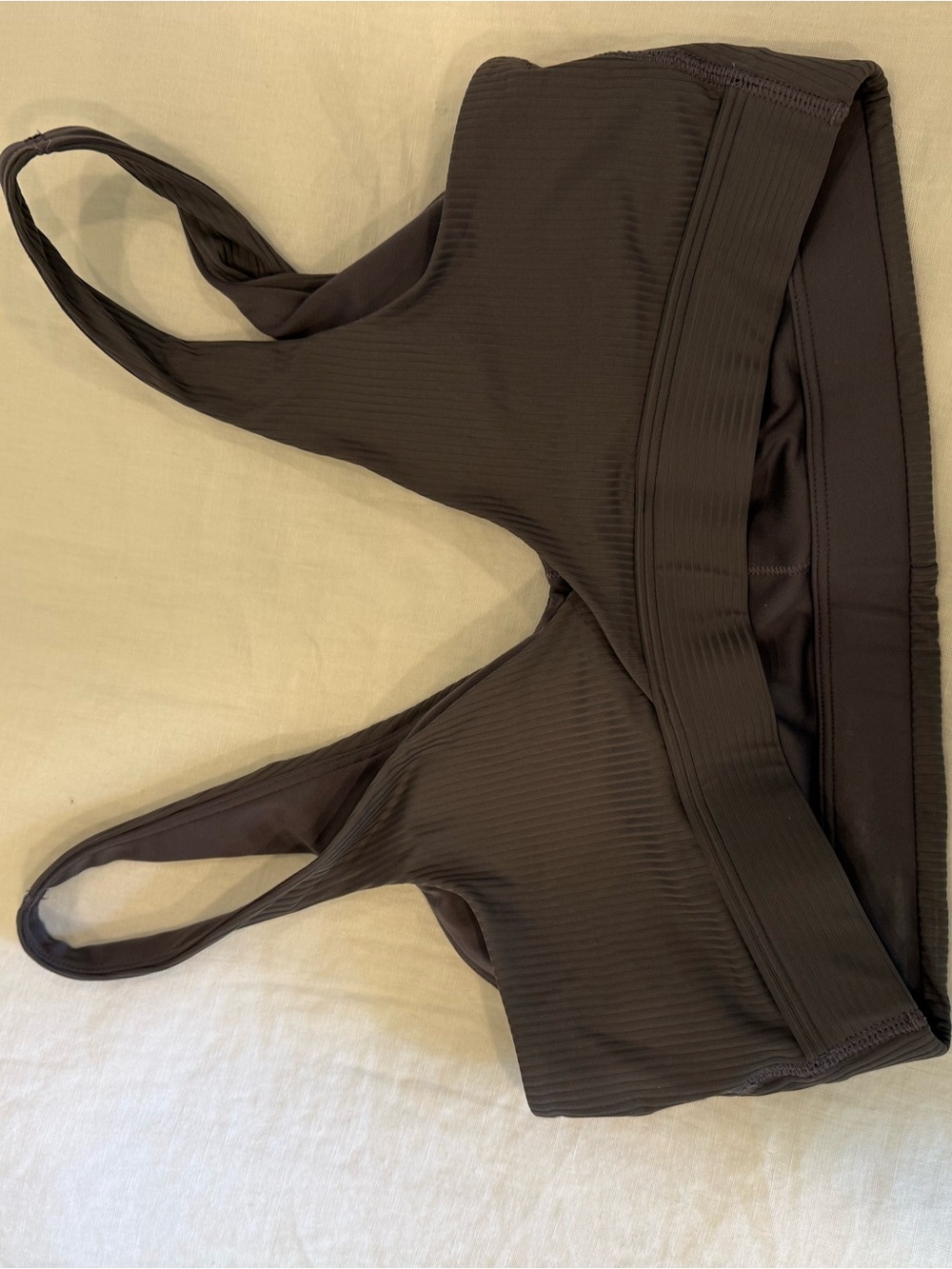 Gymshark Ribbed Sports Bra in Dark Brown